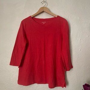 Eileen Fisher Red Tunic Top
